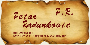 Petar Radunković vizit kartica